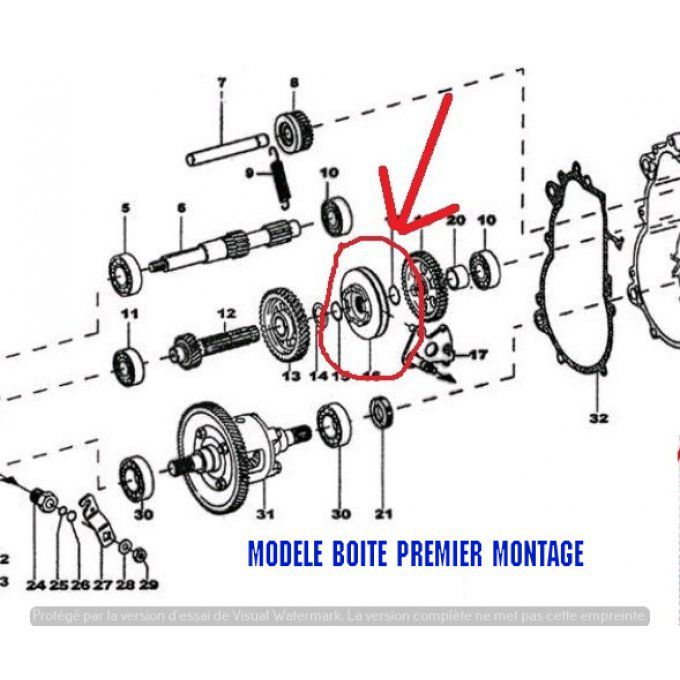 PIGNON DE PASSAGE DE VITESSE POUR BOITE INVERSEUR VITESSE COMEX